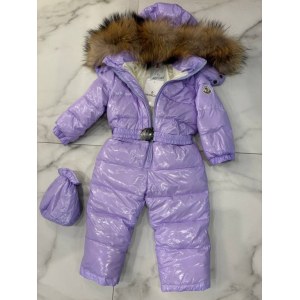 Слитный комбинезон Moncler лаванда глянец