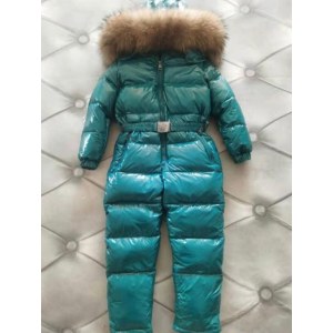 Слитный комбинезон Moncler бирюзовый